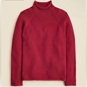 J.Crew 1988 Rollneck Sweater in Cotton in Red Ochre, Size Medium